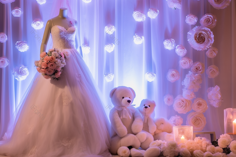 橱窗中新娘婚纱礼服背景设计效果,高清,摄影图,摄影图片,图片大全,摄影图免费下载